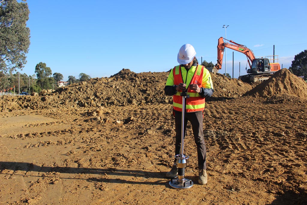 Lightweight deflectometer testing