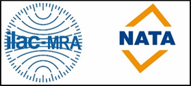 ILAC MRA and NATA accreditation logos